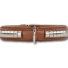Doxtasy Hondenhalsband Silver Row Brown- Hondenhalsband