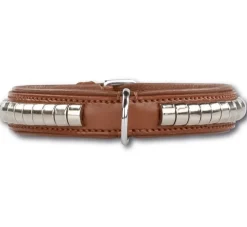 Doxtasy Hondenhalsband Silver Row Brown- Hondenhalsband