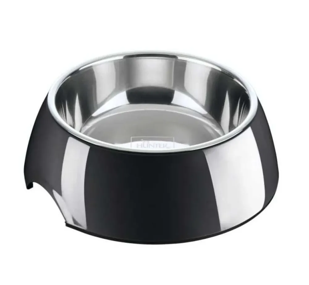 Hunter Drinkbak Of Voerbak Melamine Zwart- Voerbakken