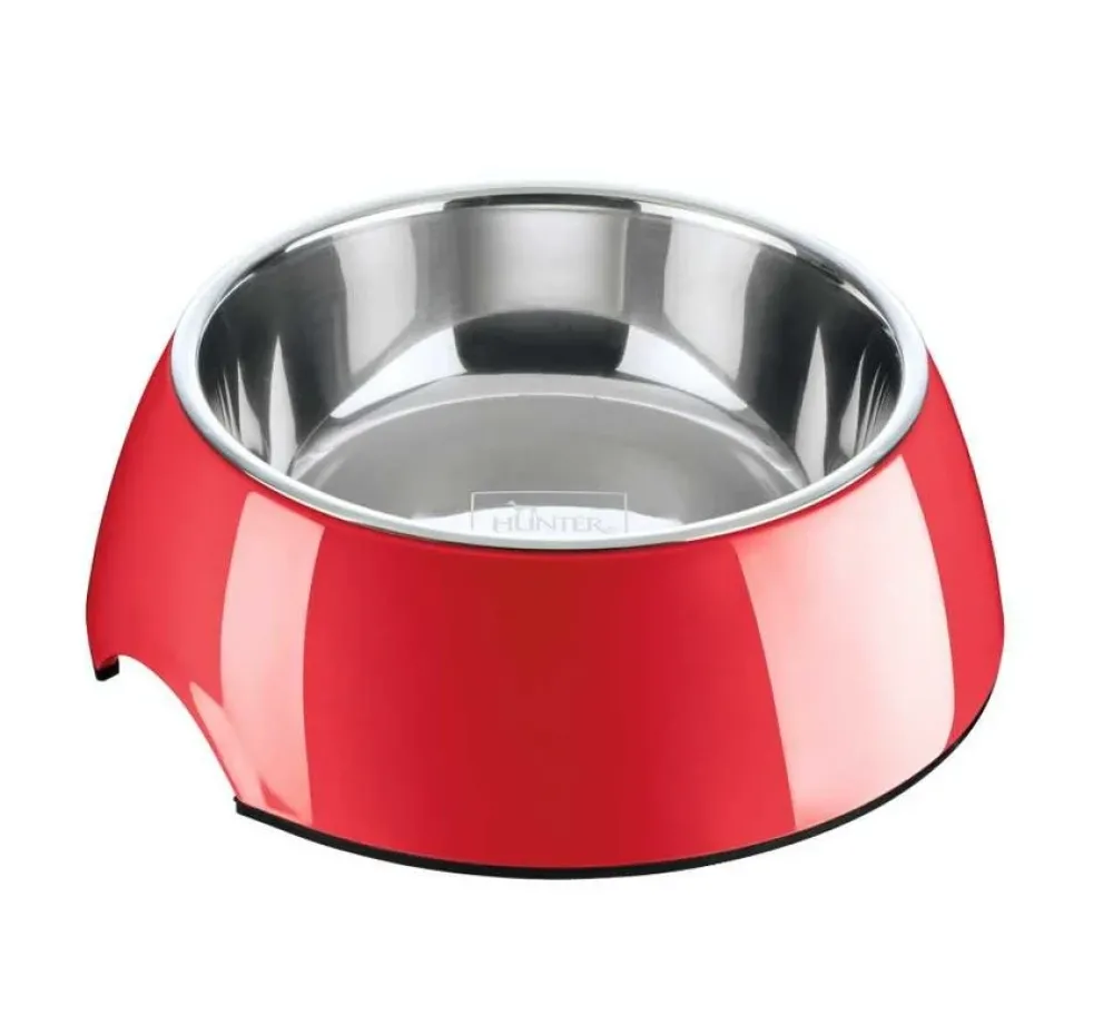 Hunter Drinkbak Of Voerbak Melamine Rood- Voerbakken