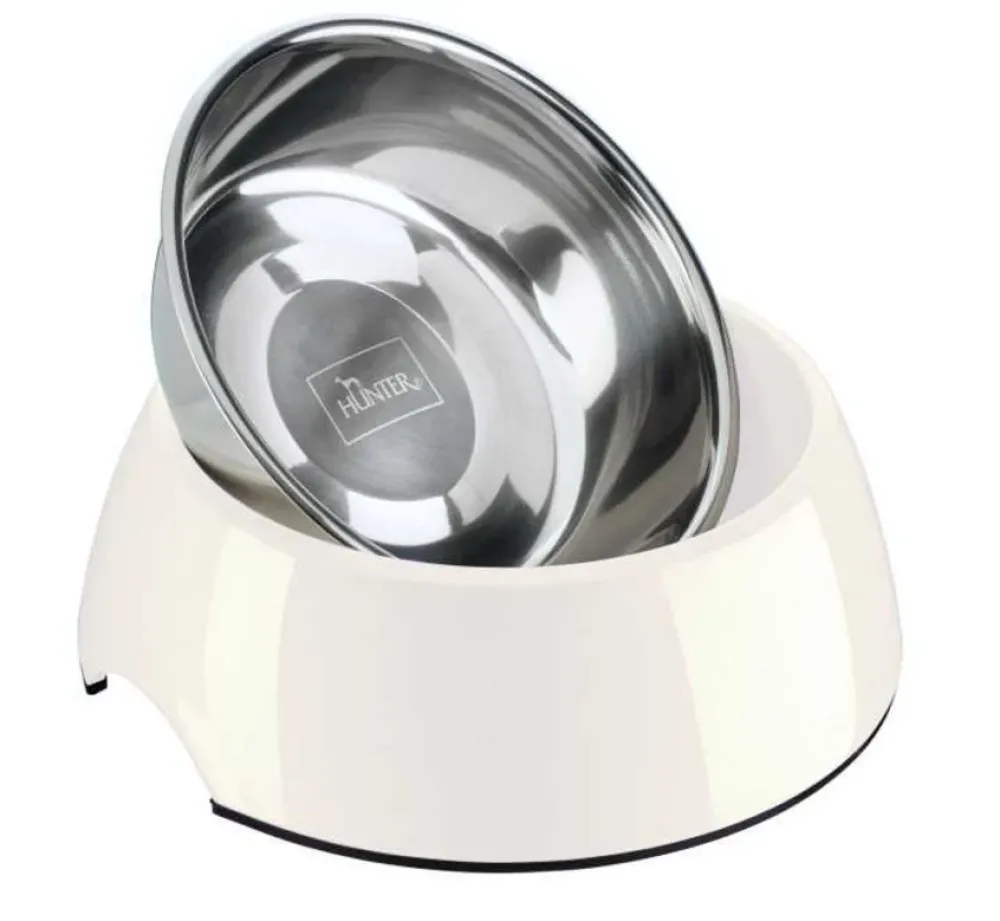 Hunter Drinkbak Of Voerbak Melamine Wit- Voerbakken