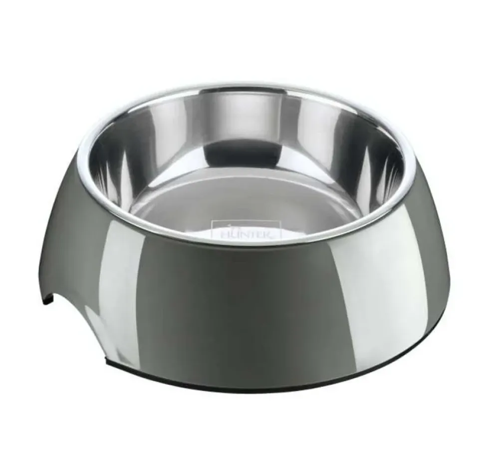 Hunter Drinkbak Of Voerbak Melamine Grijs- Voerbakken