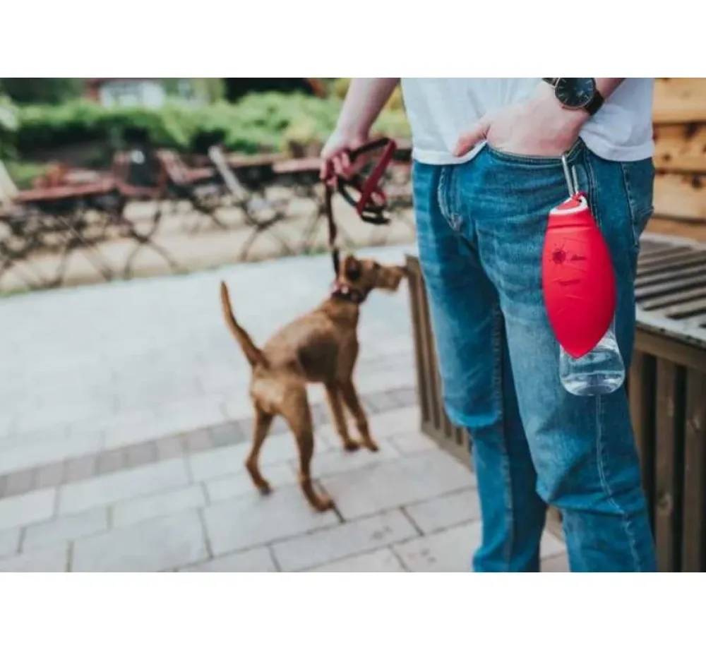 Hunter Drinkfles Hond List Rood- Voerbak En Drinkbak