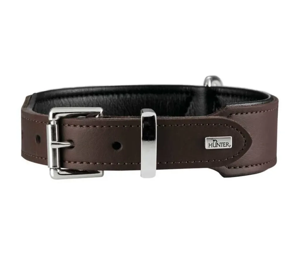 Hunter Hondenhalsband Basic Bruin- Hondenhalsband