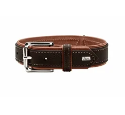 Hunter Hondenhalsband Canadian Up Zwart / Cognac- Hondenhalsband