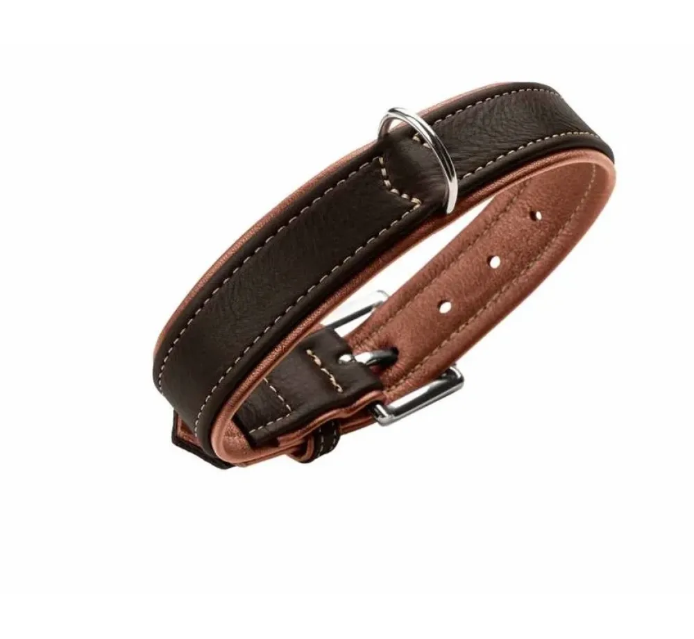 Hunter Hondenhalsband Canadian Up Zwart / Cognac- Hondenhalsband
