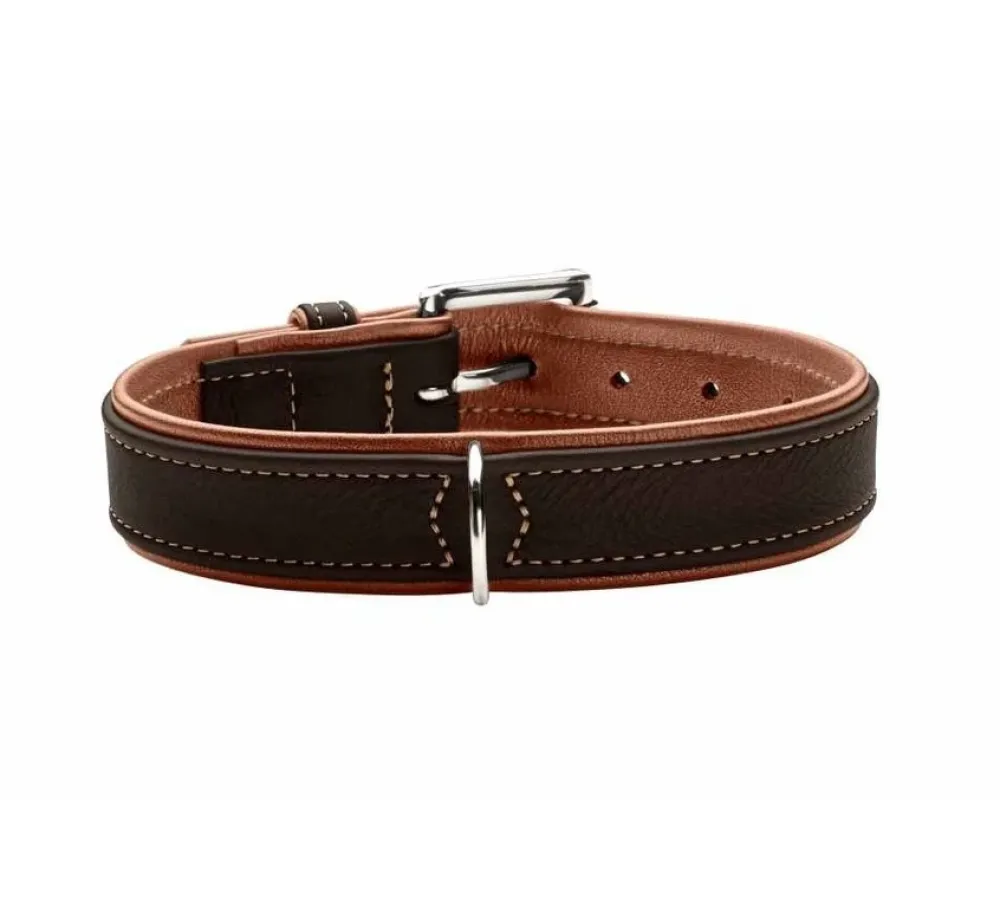 Hunter Hondenhalsband Canadian Up Zwart / Cognac- Hondenhalsband