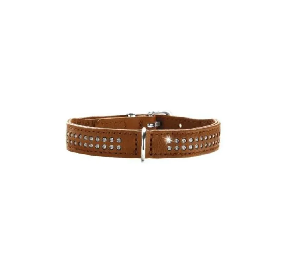 Hunter Hondenhalsband Diamond Elk Petit Cognac- Hondenhalsband