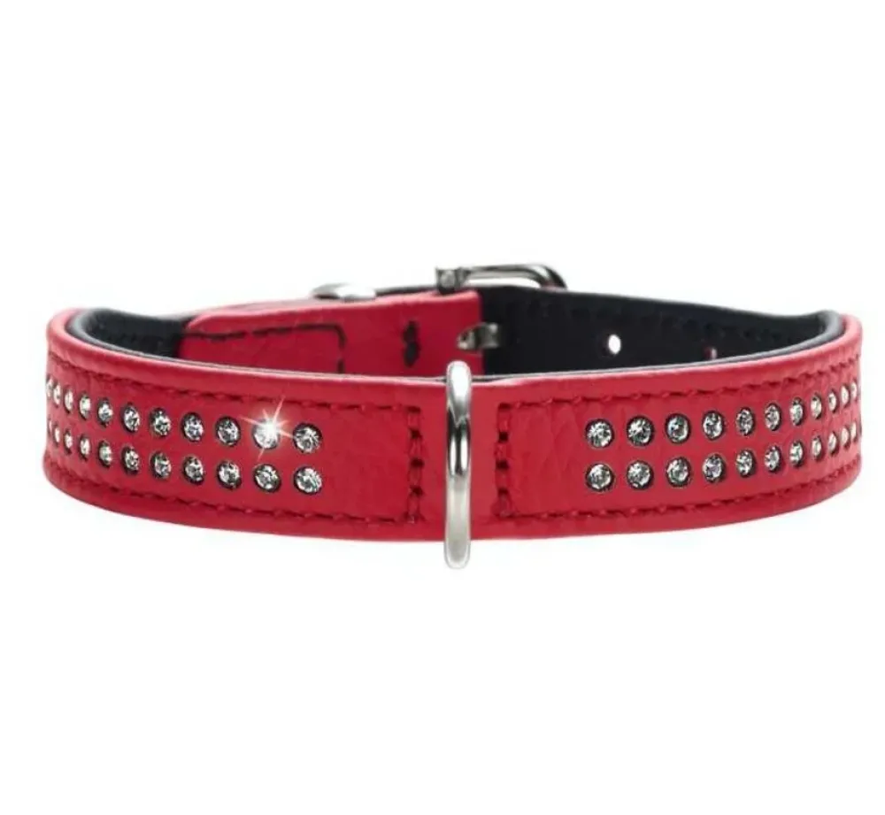 Hunter Hondenhalsband Diamond Petit Rood- Hondenhalsband
