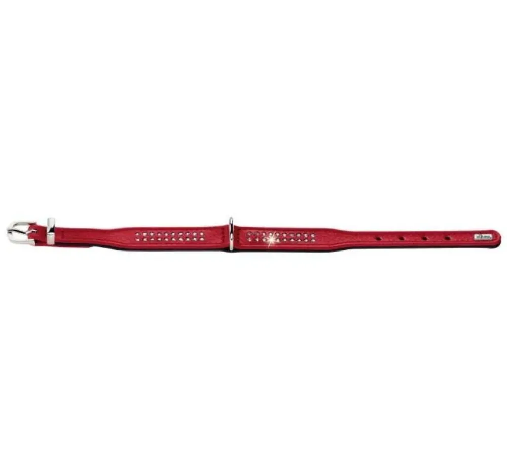 Hunter Hondenhalsband Diamond Petit Rood- Hondenhalsband