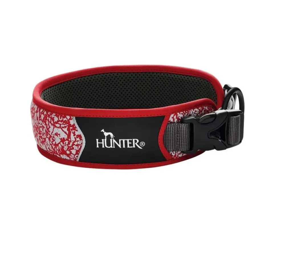 Hunter Hondenhalsband Divo Reflect Rood- Hondenhalsband