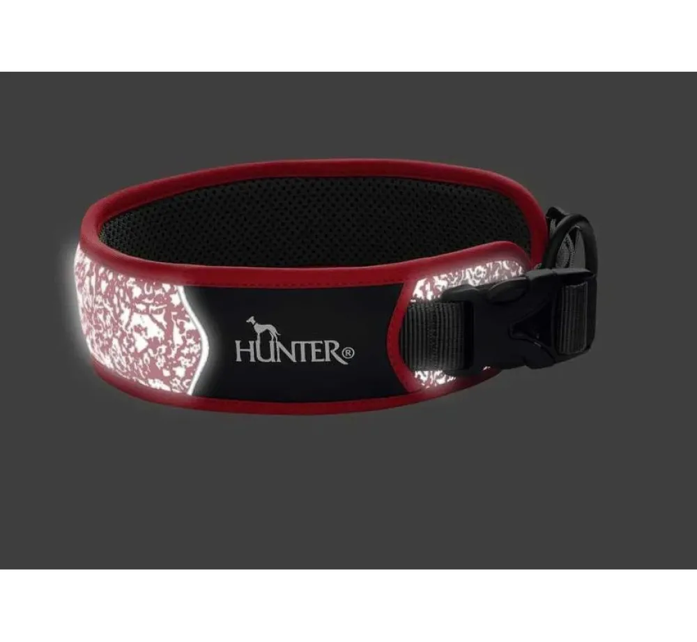 Hunter Hondenhalsband Divo Reflect Rood- Hondenhalsband