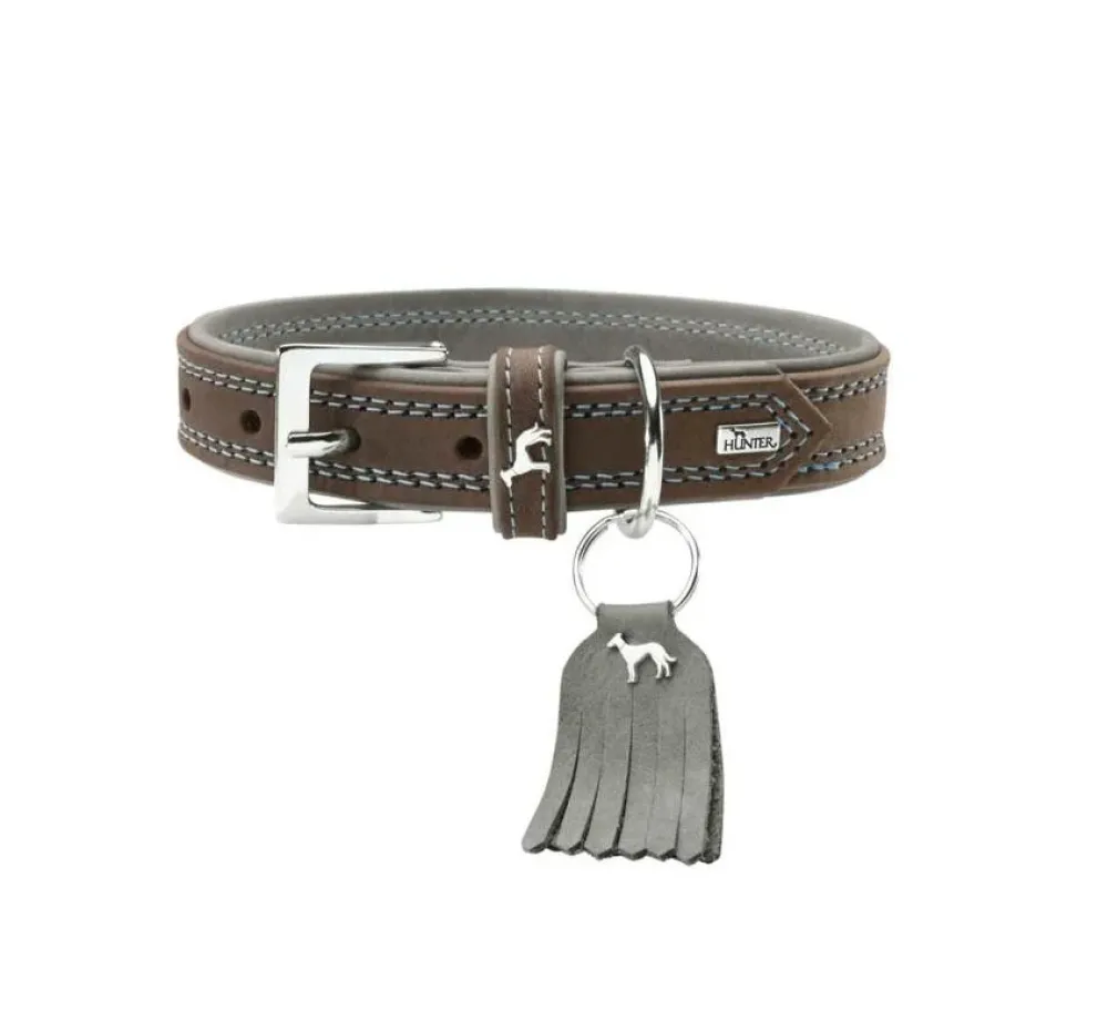 Hunter Hondenhalsband Lucca Walnoot- Hondenhalsband