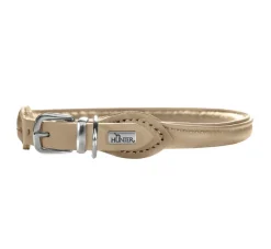 Hunter Hondenhalsband Round & Soft Elk Petit Beige- Hondenhalsband