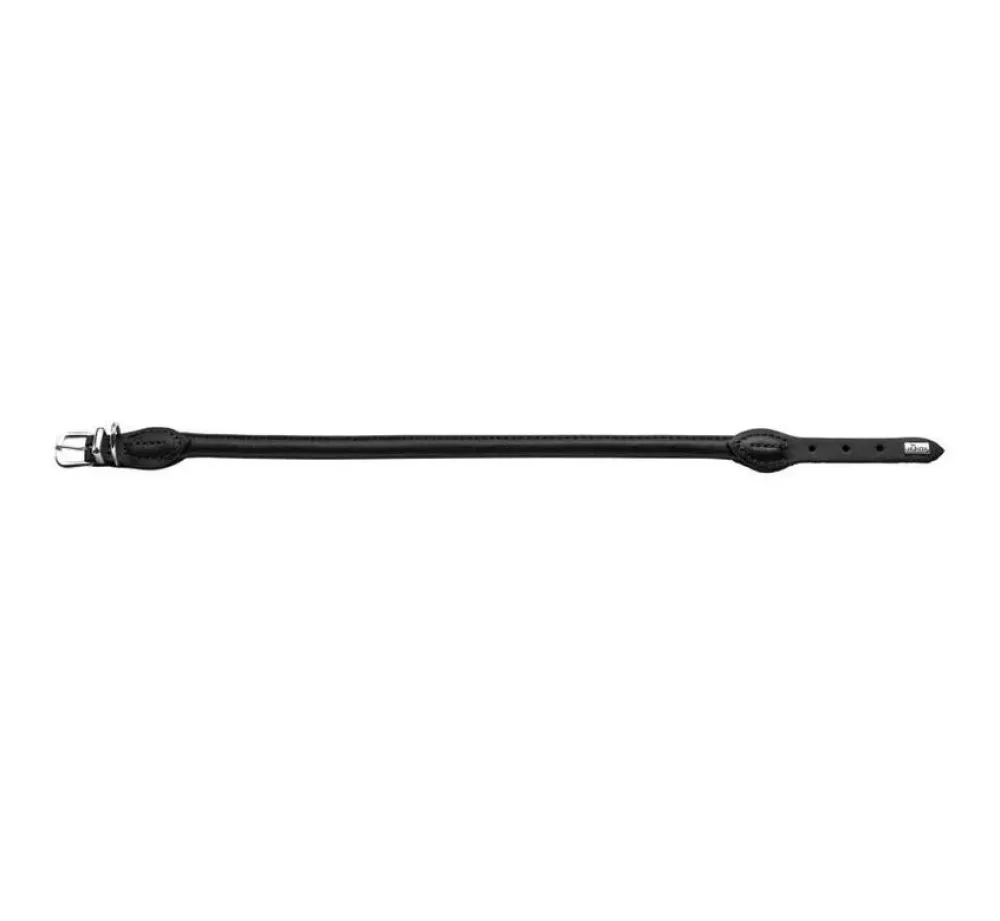 Hunter Hondenhalsband Round & Soft Zwart- Hondenhalsband