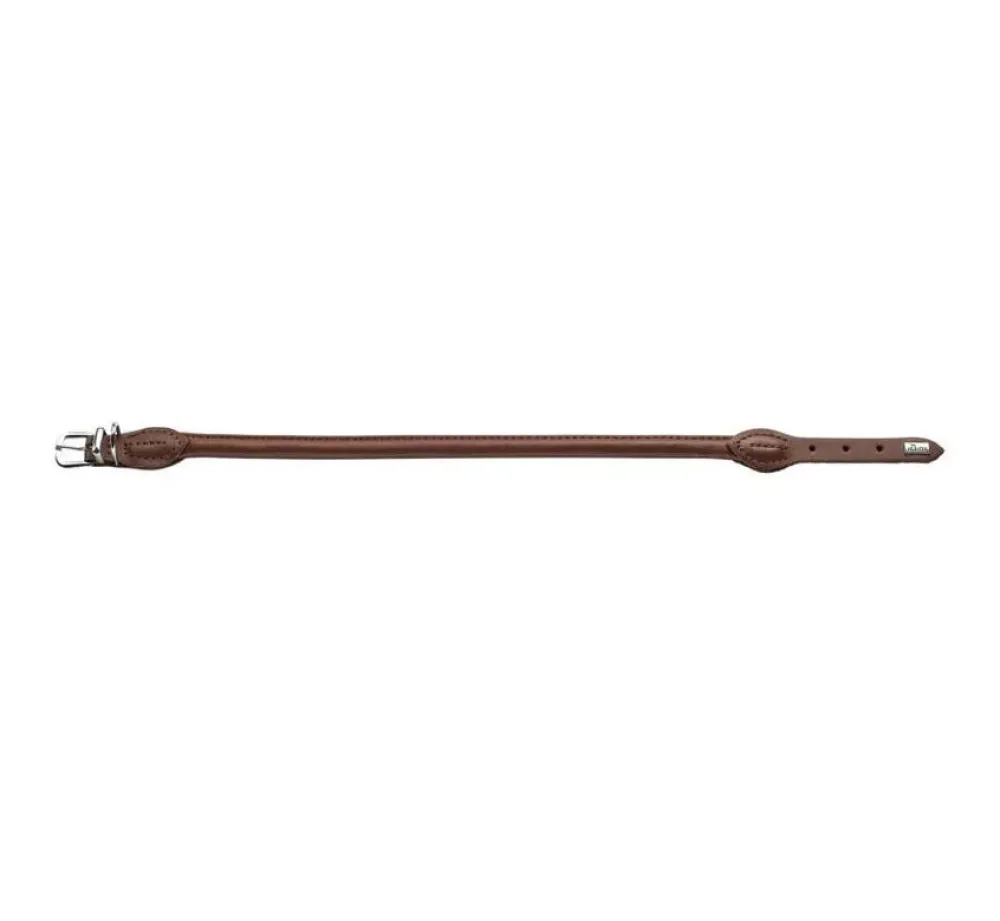Hunter Hondenhalsband Round & Soft Bruin- Hondenhalsband