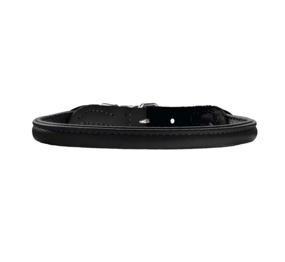 Hunter Hondenhalsband Round & Soft Elk Zwart- Hondenhalsband