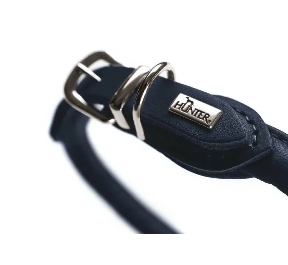 Hunter Hondenhalsband Round & Soft Donkerblauw- Hondenhalsband