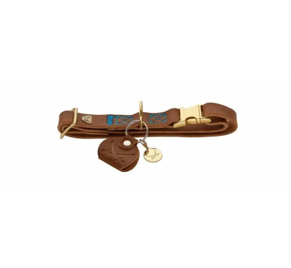 Hunter Hondenhalsband Sansibar Cognac- Hondenhalsband