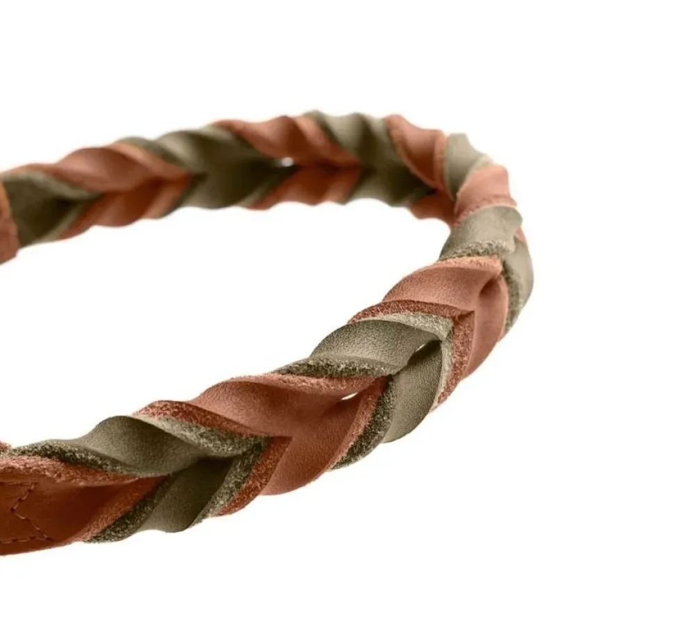 Hunter Hondenhalsband Solid Education Duo Cognac- Hondenhalsband