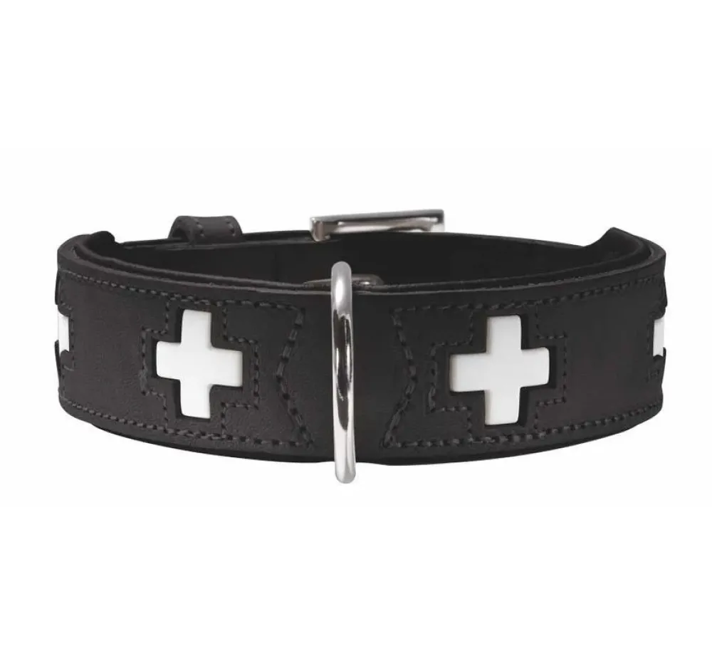 Hunter Hondenhalsband Swiss Zwart- Hondenhalsband
