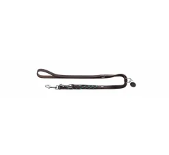 Hunter Hondenriem Solid Education Cord Bruin Turquoise- Hunter Hondenriem