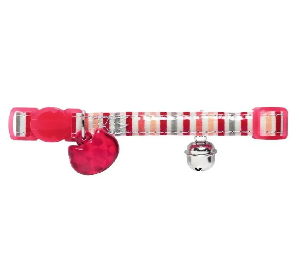 Hunter Kattenhalsband Glossy Stripes Roze- Kattenhalsband
