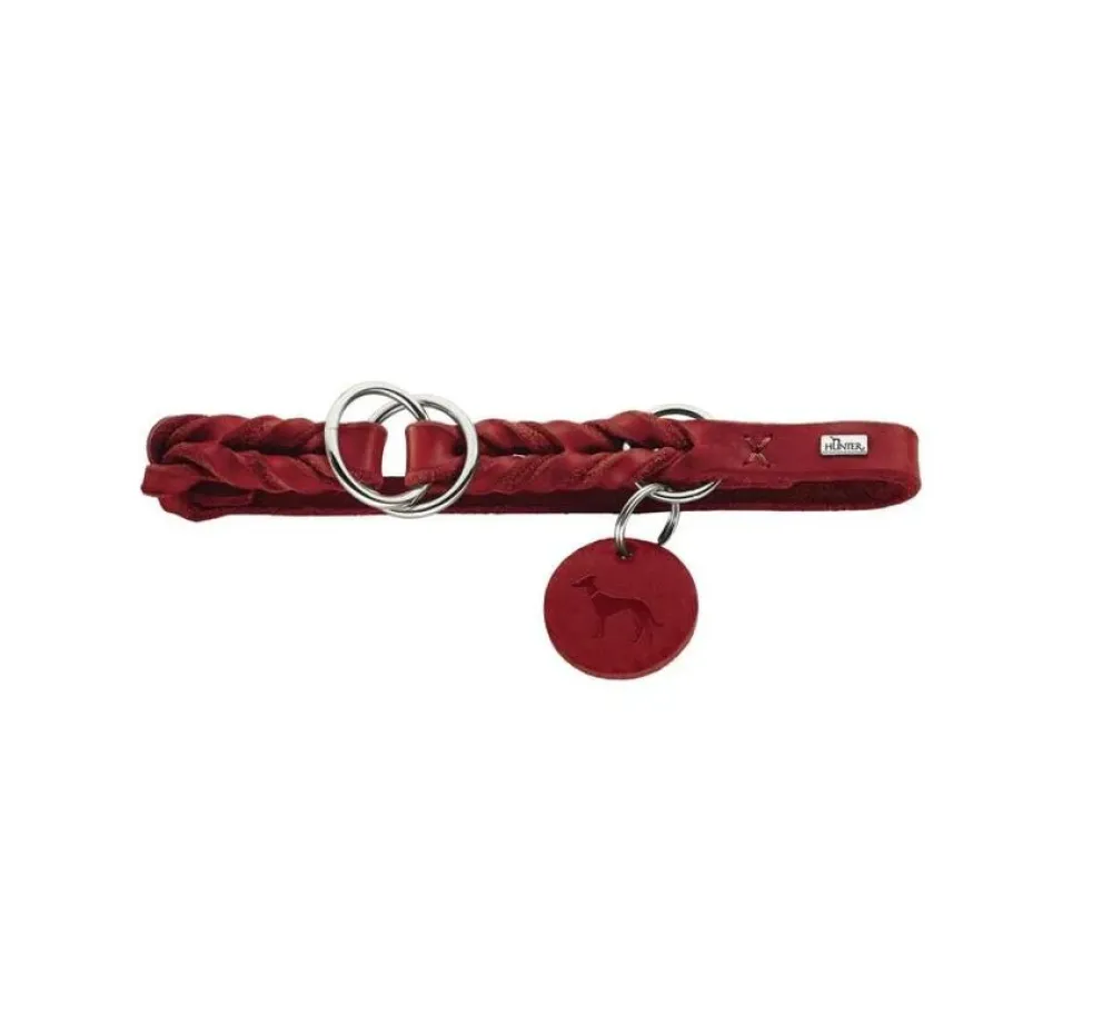 Hunter Training Halsband Hond Solid Education Rood- Hondenhalsband