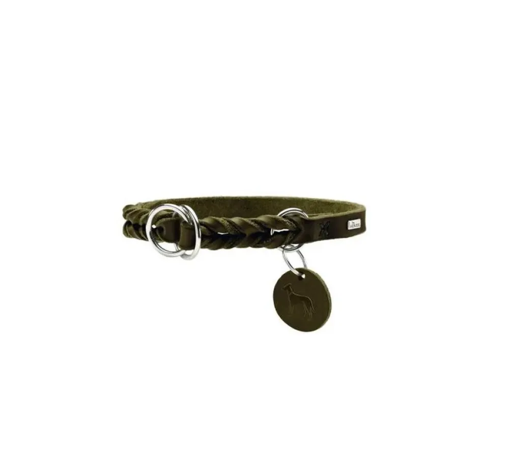 Hunter Training Halsband Hond Solid Education Olive- Hondenhalsband