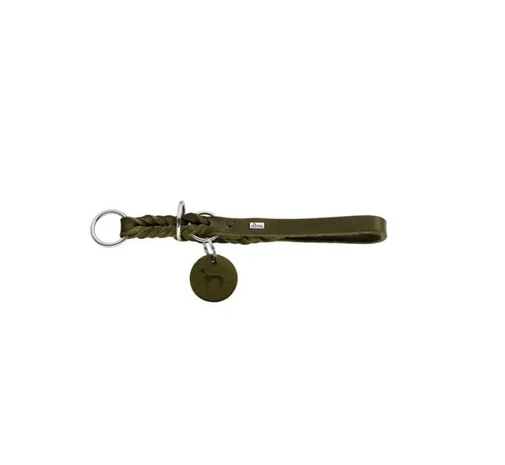 Hunter Training Halsband Hond Solid Education Olive- Hondenhalsband