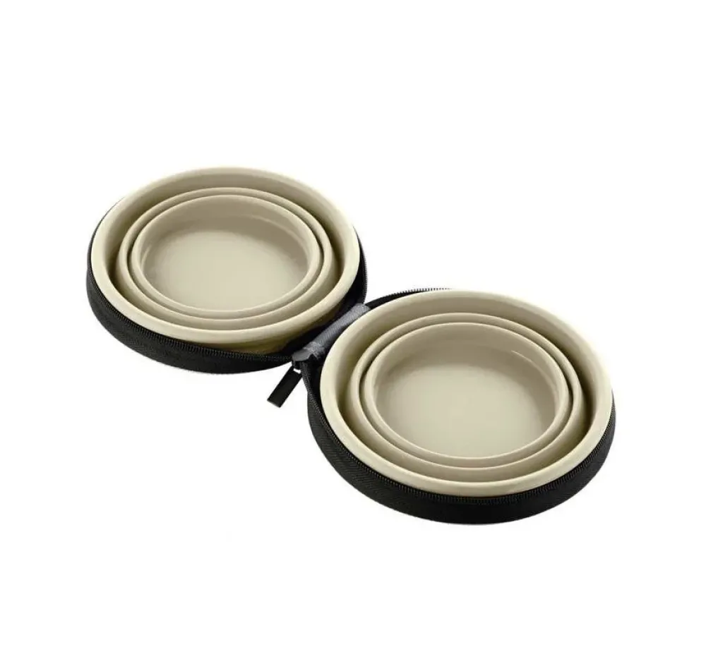 Hunter Travel Bowl List Beige Met Tasje- Voerbakken