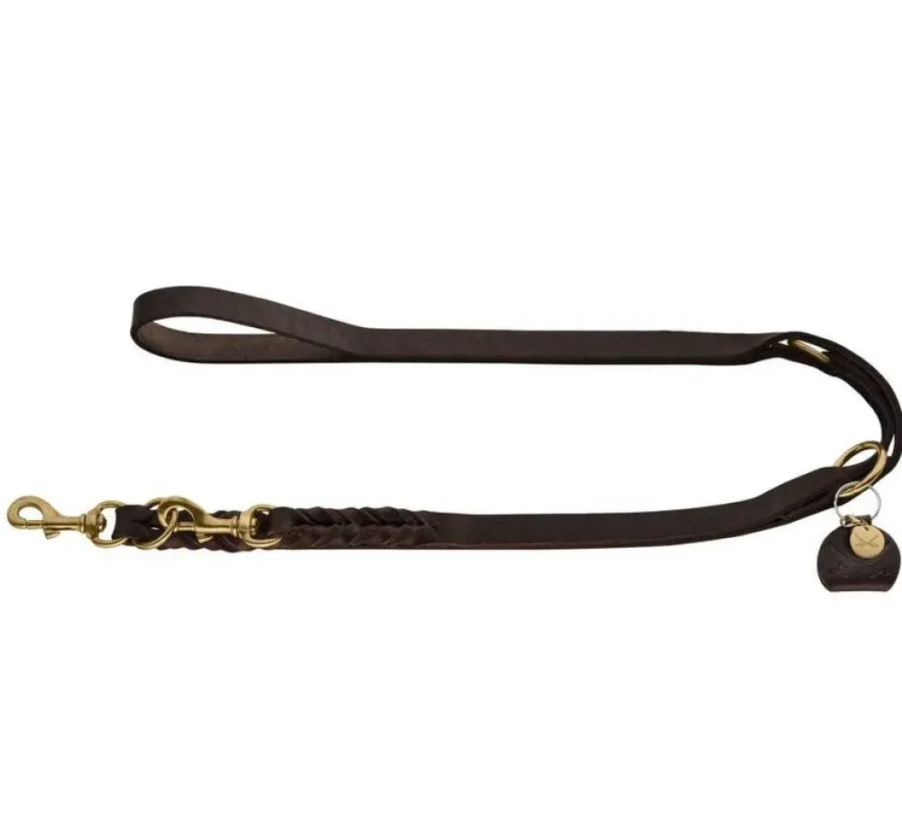 Hunter Verstelbare Hondenriem Sansibar Solid Bruin- Hunter Hondenriem