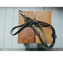 Hunter Verstelbare Hondenriem Solid Education Olive- Hunter Hondenriem