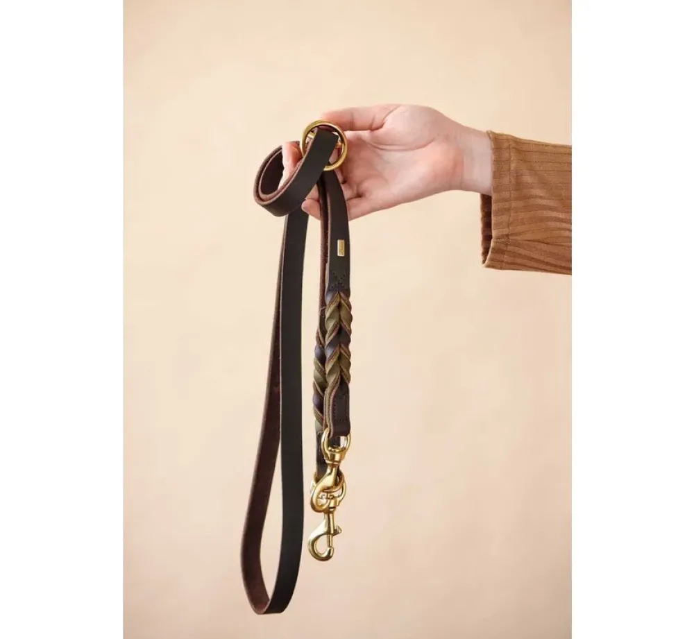 Hunter Verstelbare Hondenriem Solid Education Duo Bruin- Hunter Hondenriem