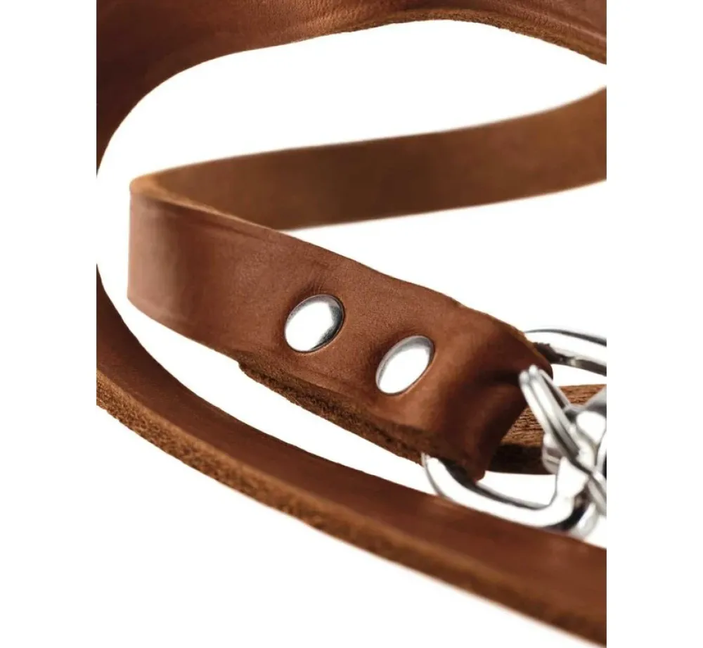 Hunter Verstelbare Hondenriem Cognac Leer- Hunter Hondenriem