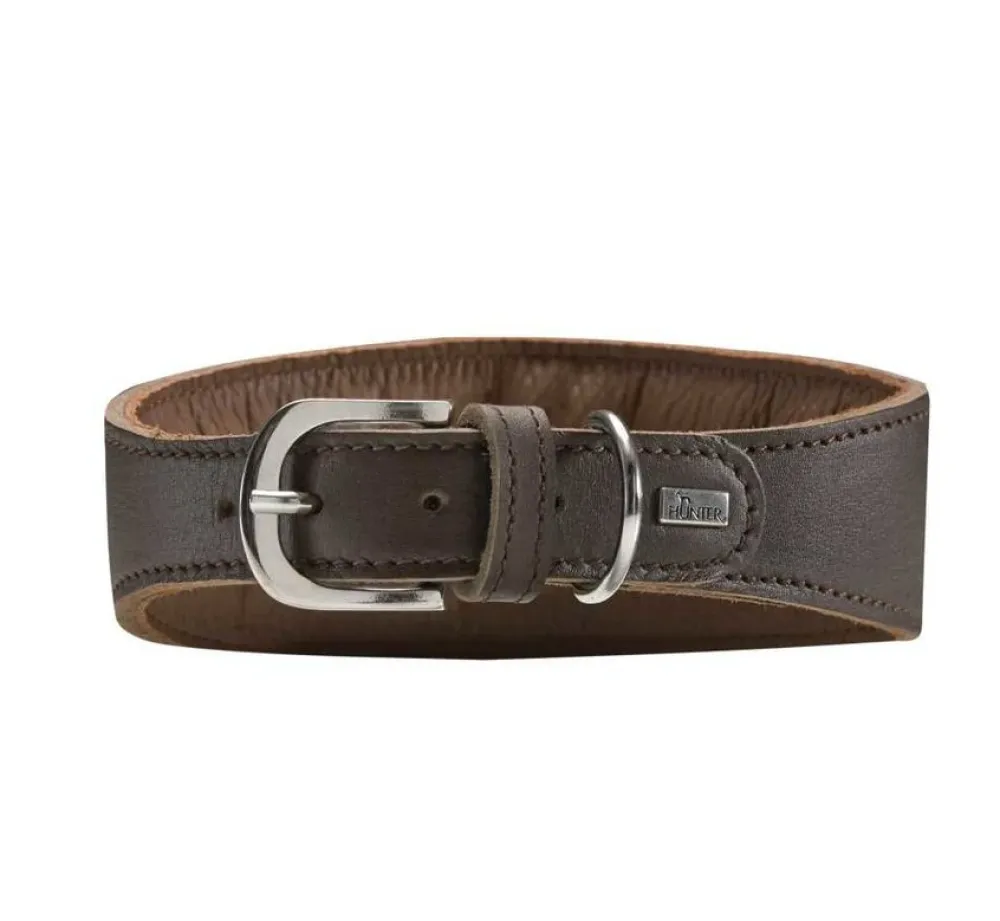 Hunter Windhonden Halsband Super Soft Donkerbruin- Hondenhalsband