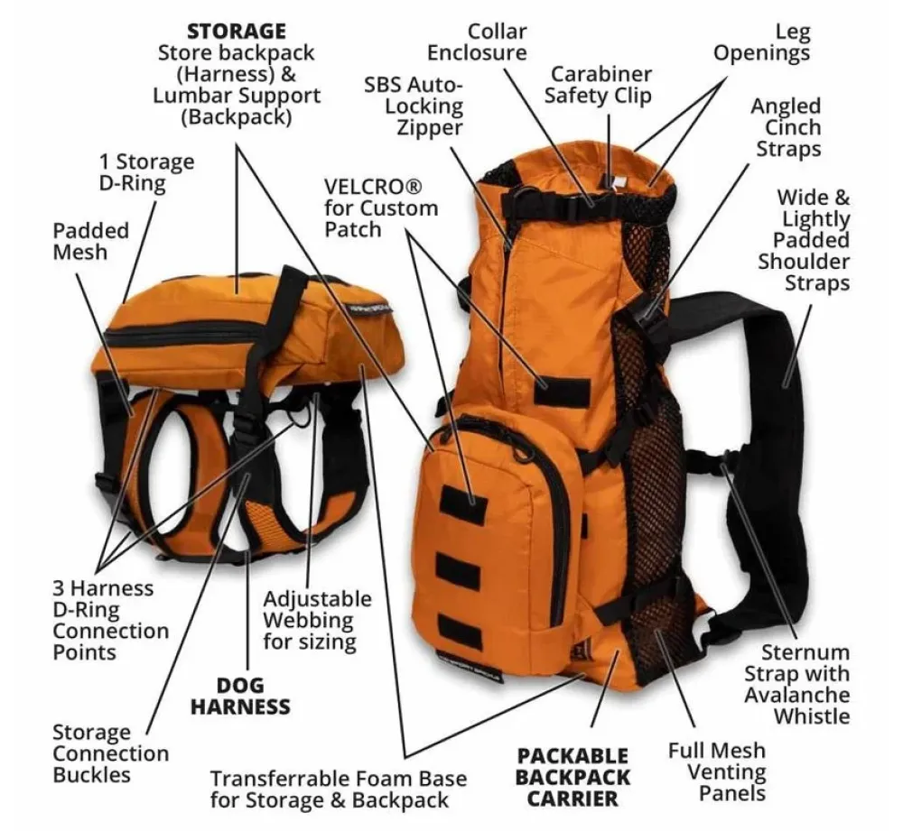 K9 Sport Sack Multifunctionele Hondenrugzak Walk On Geel- Hondentas