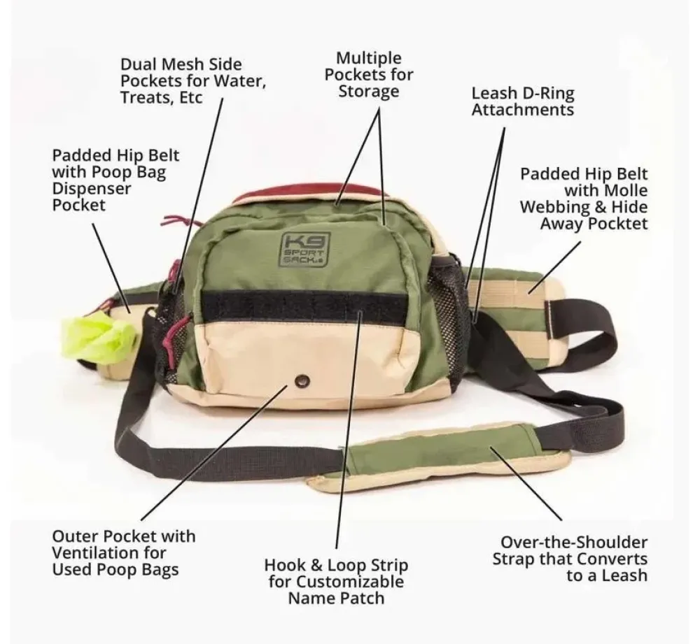 K9 Sport Sack Opbergtaskompanion Maroon- Hondentas