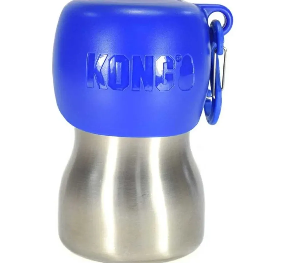 Kong Waterfles Blauw- Voerbak En Drinkbak