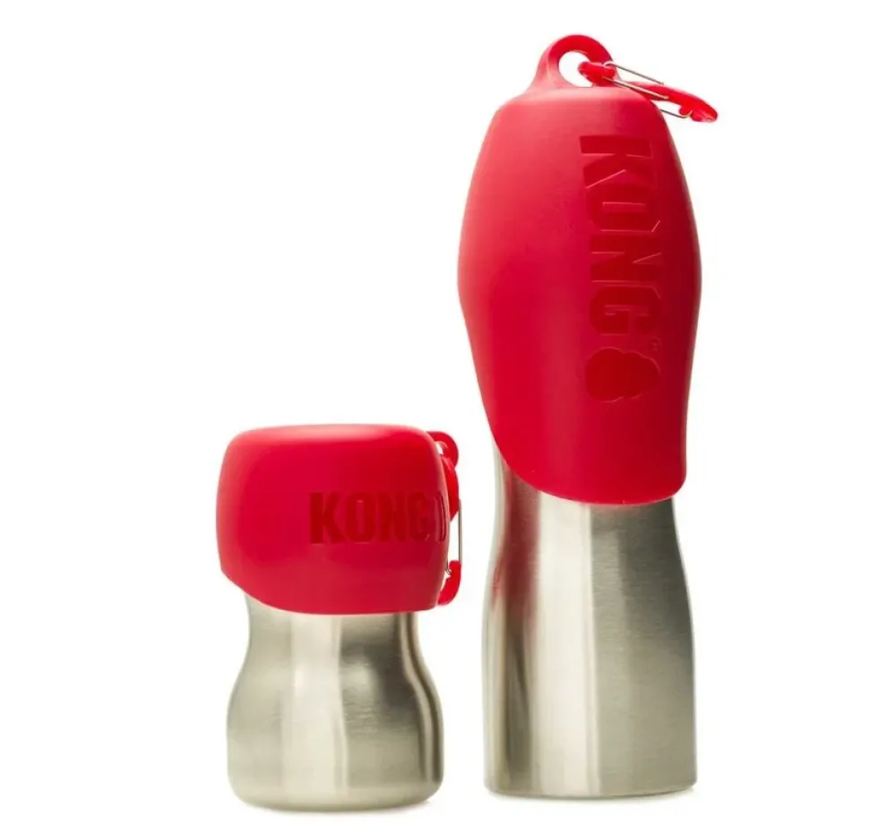 Kong Waterfles Rood- Voerbak En Drinkbak