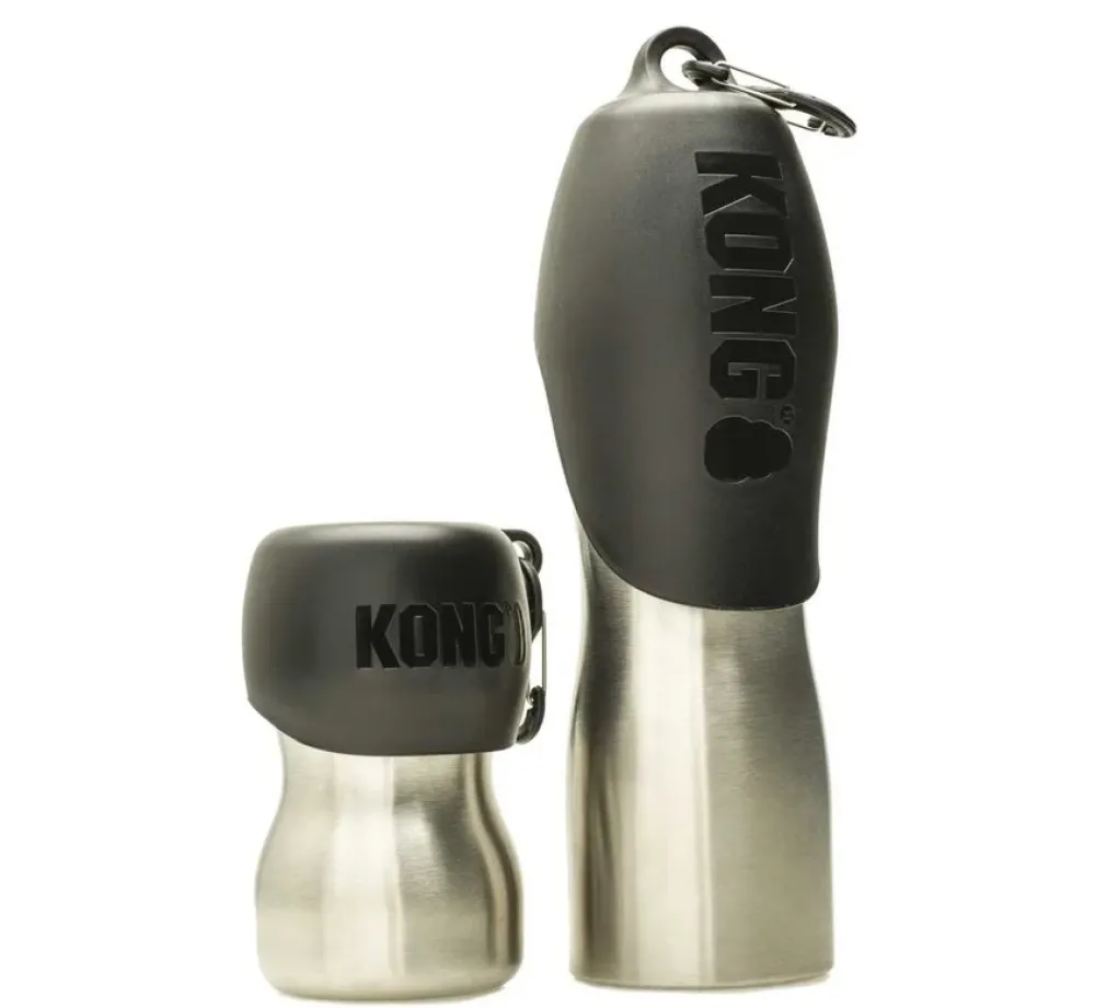 Kong Waterfles Zwart- Voerbak En Drinkbak