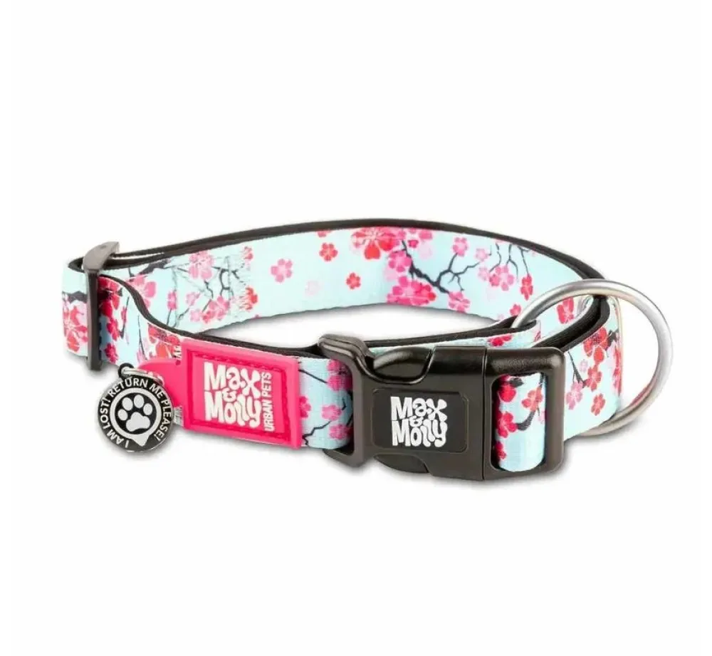 Max & Molly Hondenhalsband Cherry Bloom- Hondenhalsband