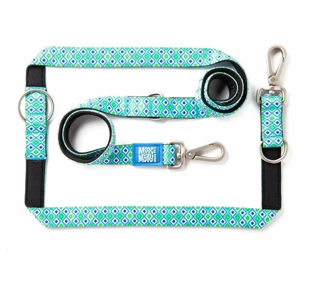 Max & Molly Hondenriem Multi Function Retro Blue- Puppy Riem