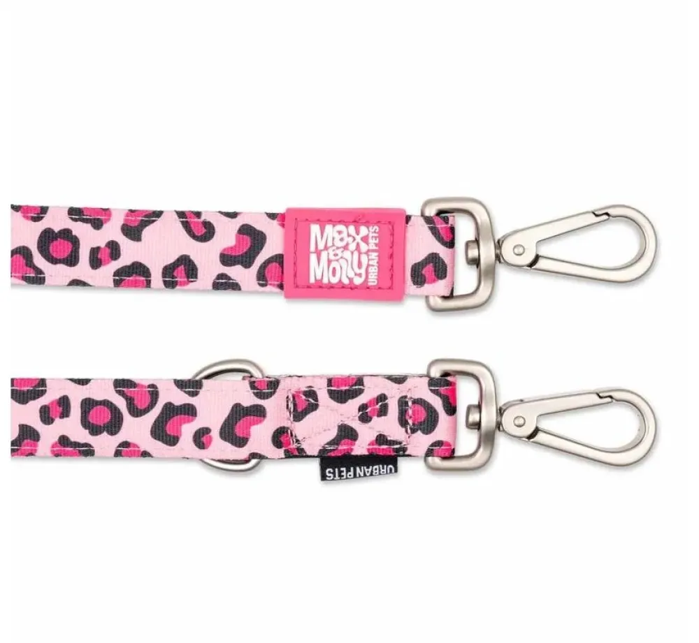 Max & Molly Hondenriem Multi Function Leopard Pink- Puppy Riem