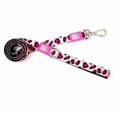 Max & Molly Hondenriem Short Leash Leopard Pink- Puppy Riem