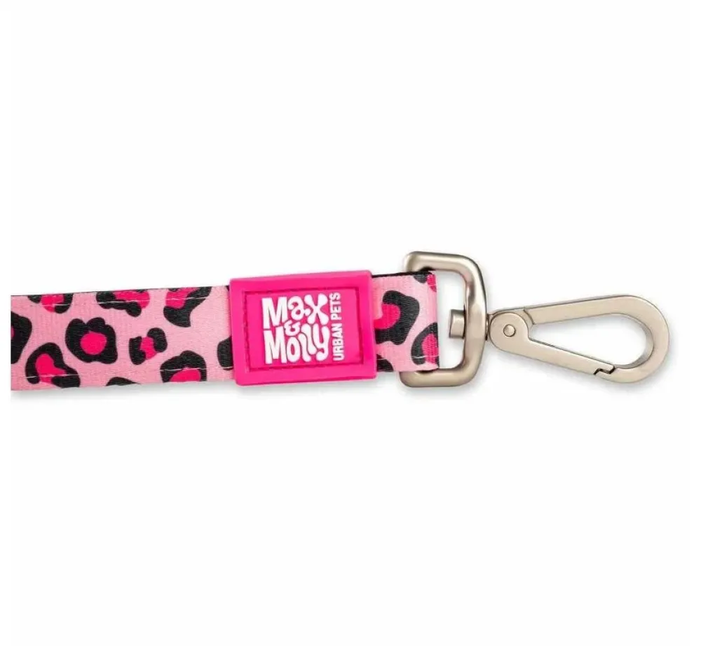 Max & Molly Hondenriem Short Leash Leopard Pink- Puppy Riem