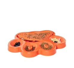 PDH Paw 2 In 1 Slow Feeder Oranje- Voerbakken
