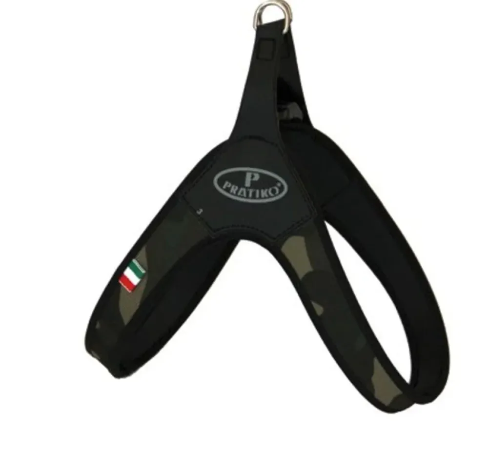 Pratiko Hondentuig Camouflage Zwart Met Clip- Puppy Tuig & Puppy Harnas
