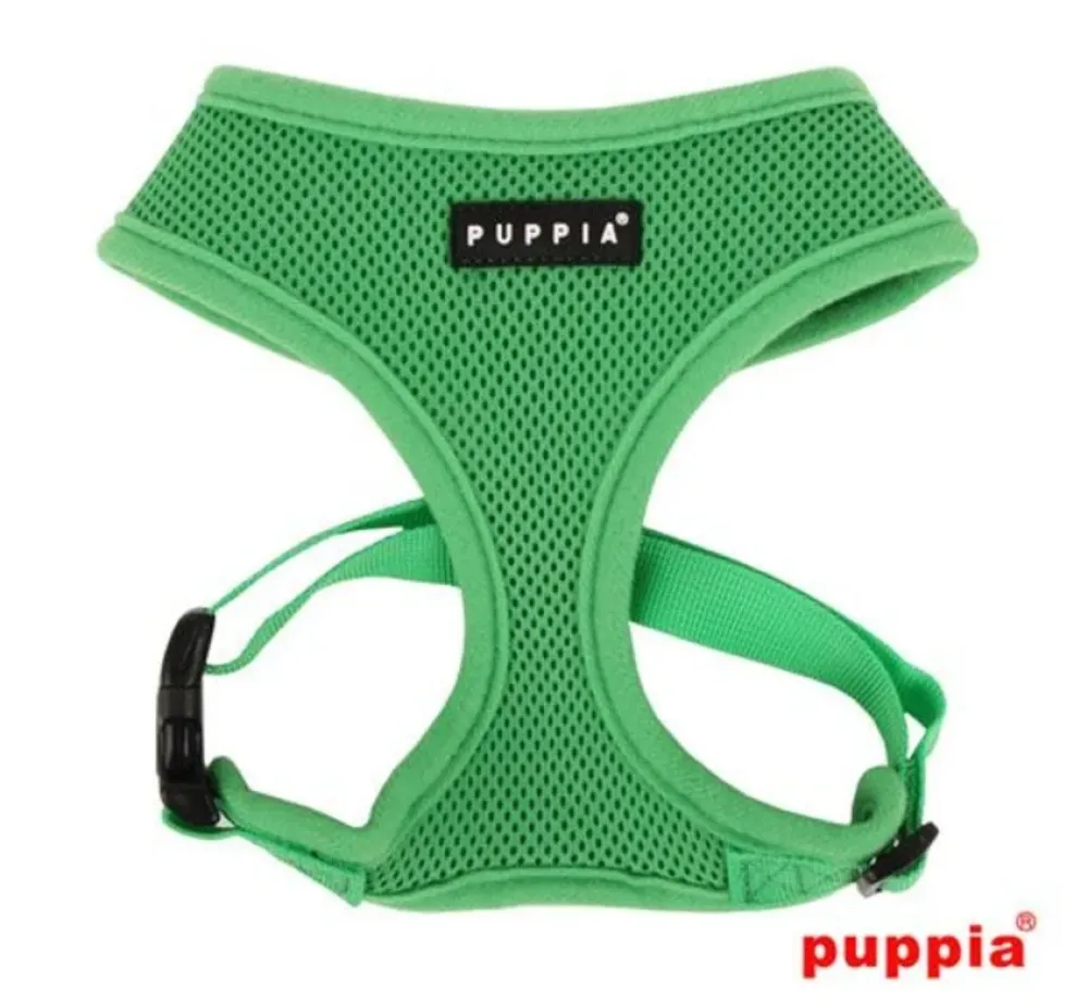 Puppia Hondentuig Soft Harness Groen- Puppy Tuig & Puppy Harnas