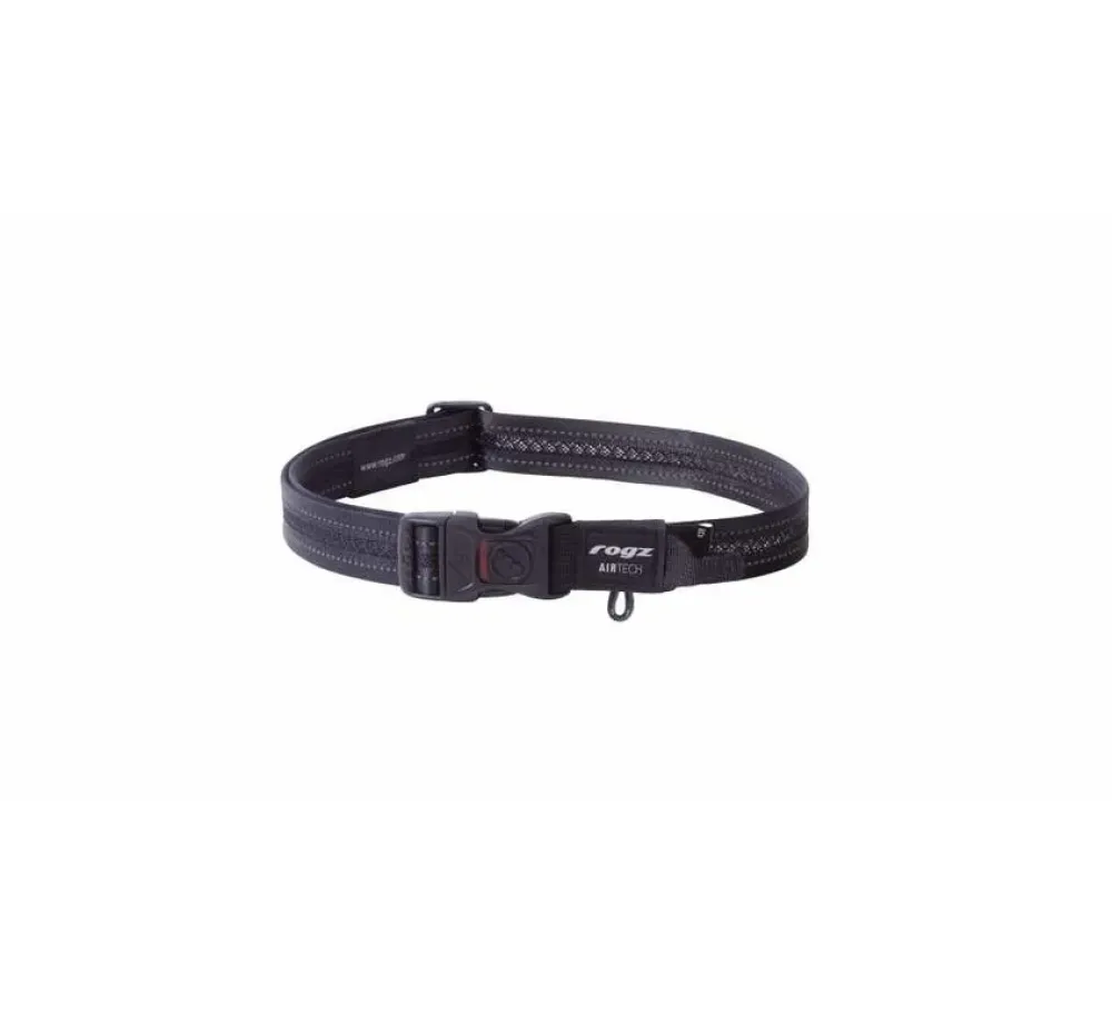 Rogz Hondenhalsband Airtech Classic Zwart- Hondenhalsband